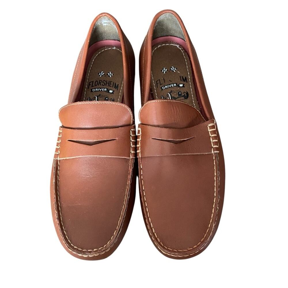 Florsheim Throttle Penny Driver Loafer Cognac Brown size 10.5